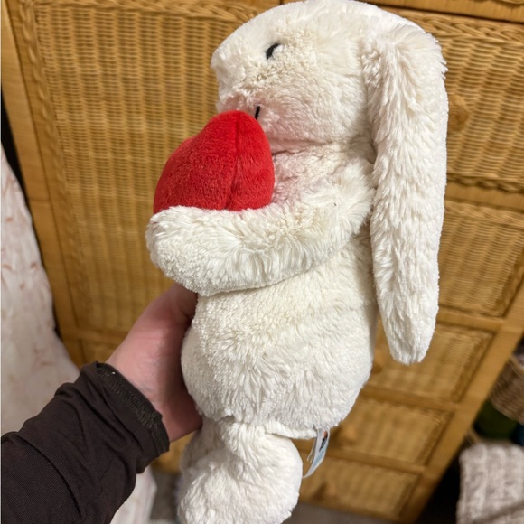 Jellycat  Bashful Red Love Heart Bunny with Red Heart Plush ♥️ - Picture 4 of 5